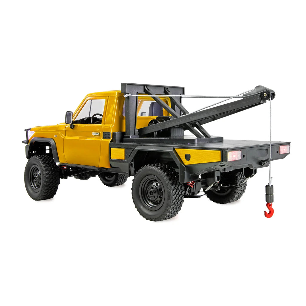 Amewi Toyota Land Cruiser Crawler Abschleppwagen 4WD Gelb 22752 im Maßstab 1:12 Crawler RTR – Seitenansicht