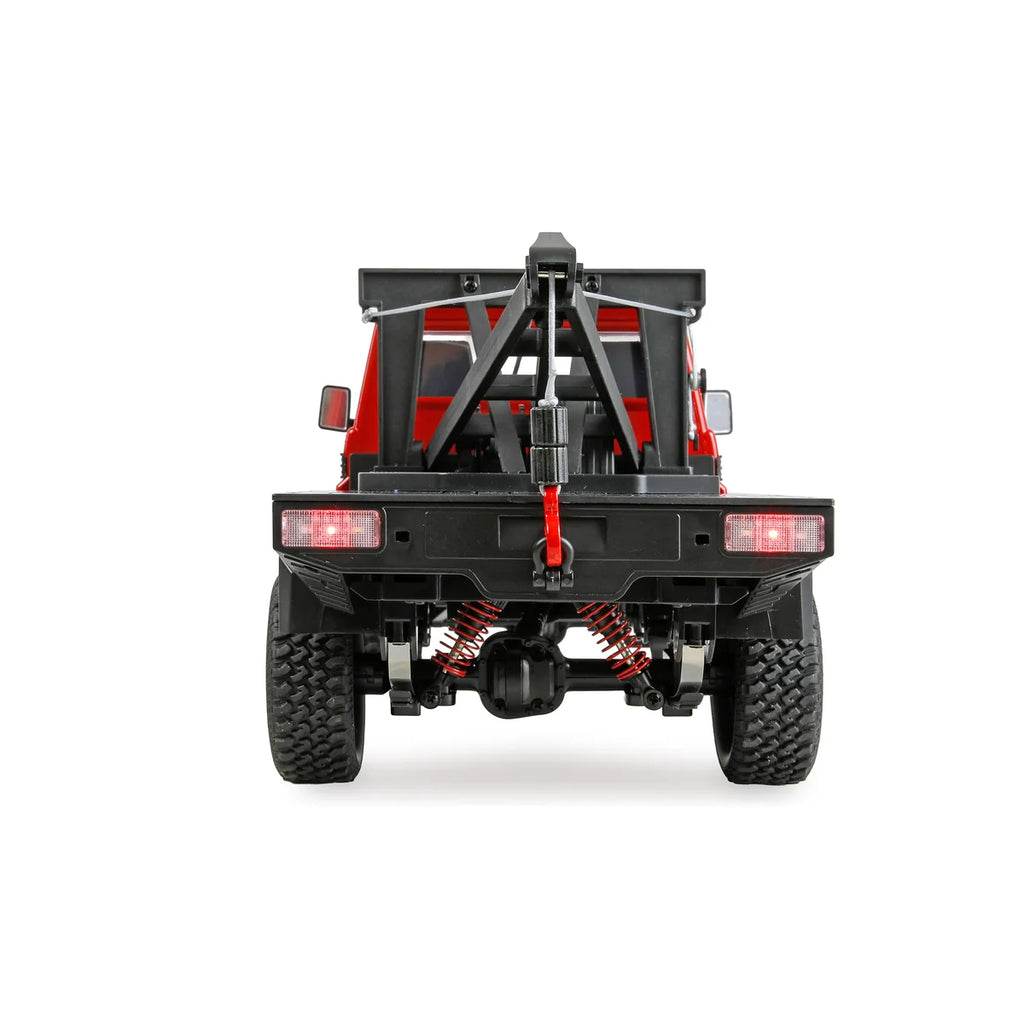 Amewi Toyota Land Cruiser Crawler Abschleppwagen 4WD Rot 22751 im Maßstab 1:12 Crawler RTR – Rückansicht