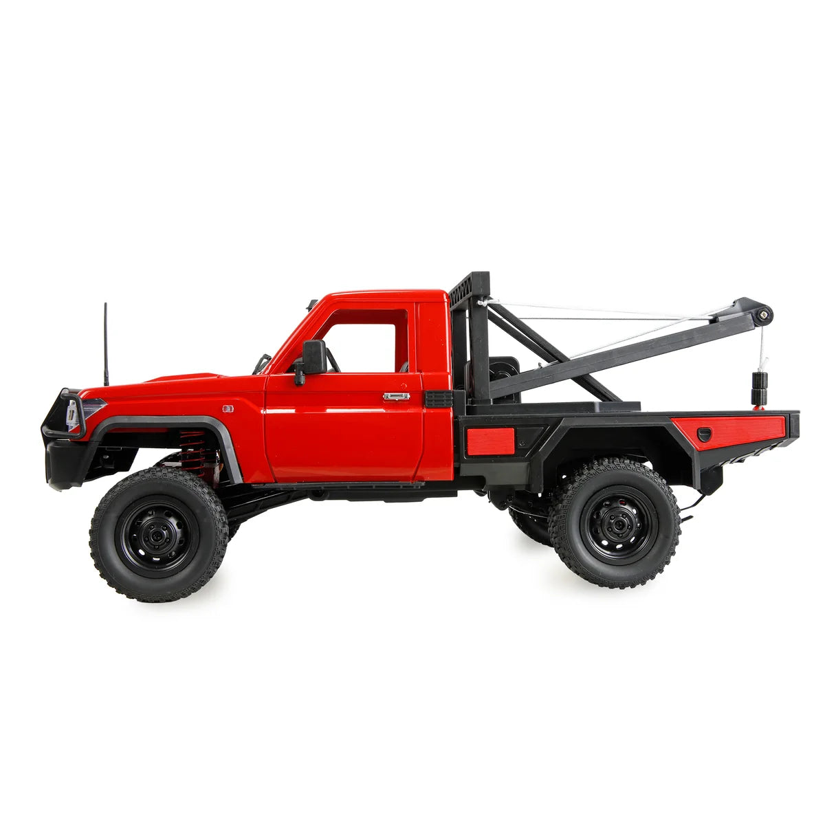Amewi Toyota Land Cruiser Crawler Abschleppwagen 4WD Rot 22751 im Maßstab 1:12 Crawler RTR – Seitenansicht