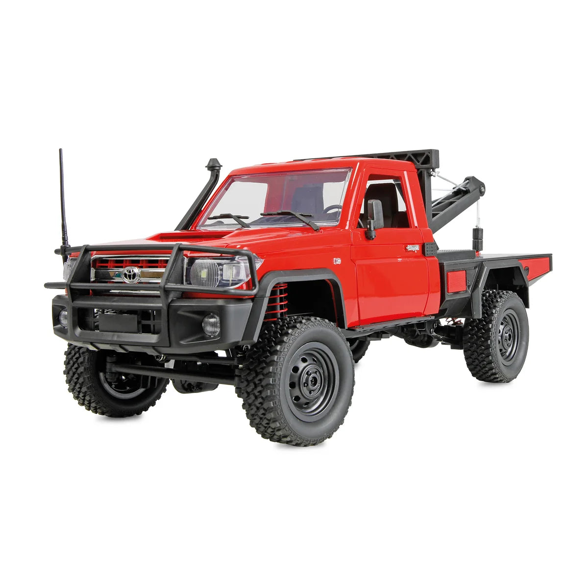 Amewi Toyota Land Cruiser Crawler Abschleppwagen 4WD Rot 22751 im Maßstab 1:12 Crawler RTR – Seitenansicht