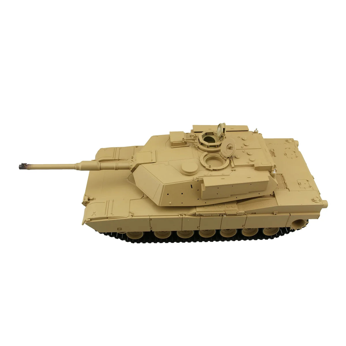 Amewi U.S. M1A2 Advanced Line IR/BB 23076 im Maßstab 1:16 Panzer RTR – Seitenansicht mit Kette, Rad und Waffenrohr