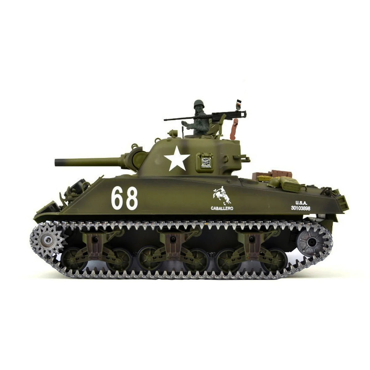 Amewi U.S. M4A3 Sherman Professional Line IR/BB 23115 im Maßstab 1:16 Panzer RTR – Seitenansicht