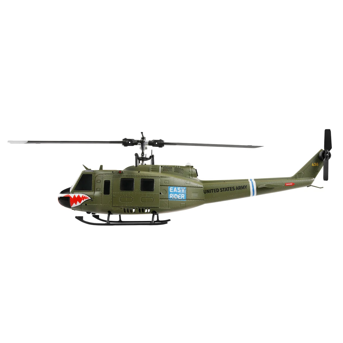 Amewi UH-1 PRO brushless CP-Helikopter 6-Kanal 6G 25352 im Maßstab 1:27 Helikopter RTF – Seitenansicht