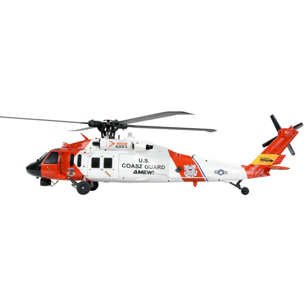 Amewi UH60 Black Hawk Coastguard Helikopter 6G/3D 25366 im Maßstab 1:47 Helikopter RTF – Seitenansicht