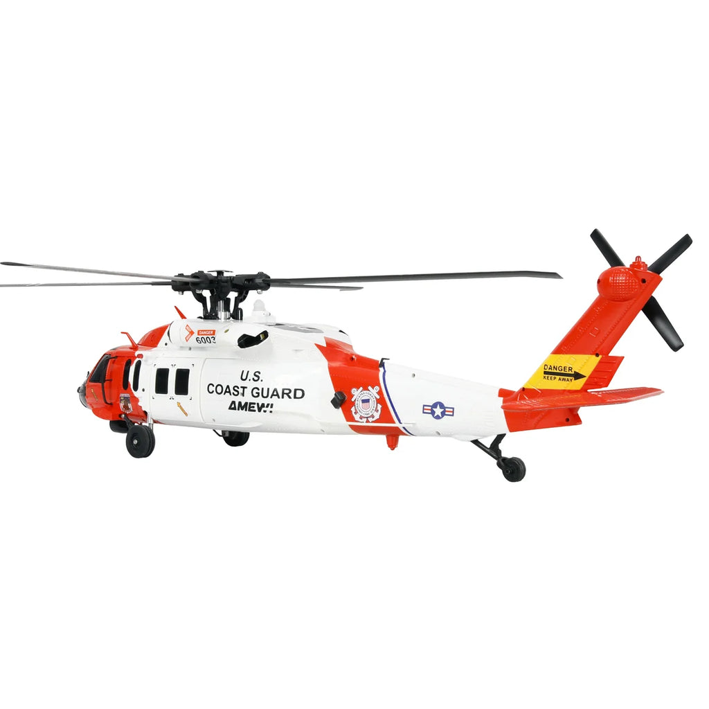 Amewi UH60 Black Hawk Coastguard Helikopter 6G/3D 25366 im Maßstab 1:47 Helikopter RTF – Seitenansicht