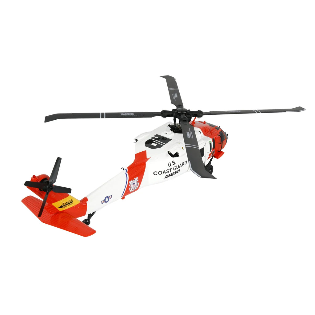 Amewi UH60 Black Hawk Coastguard Helikopter 6G/3D 25366 im Maßstab 1:47 Helikopter RTF – Seitenansicht