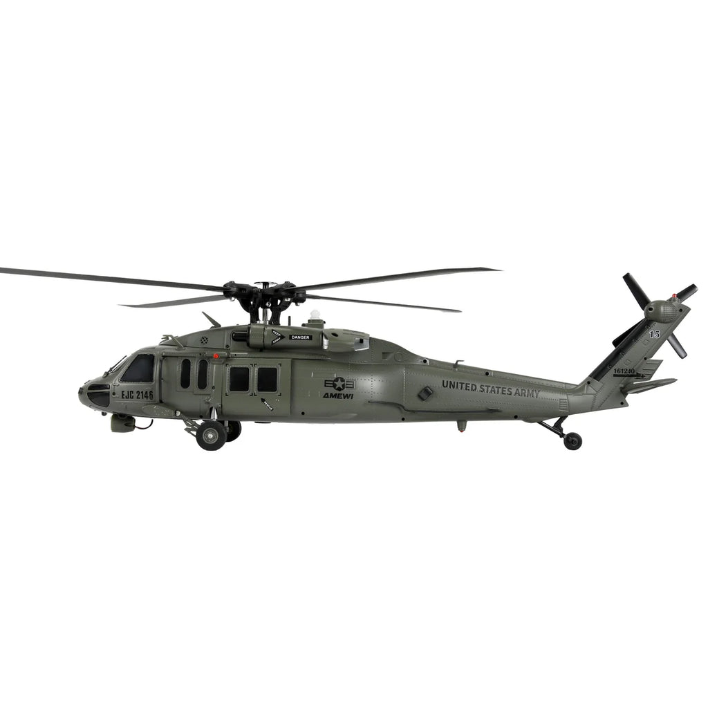 Amewi UH60 Black Hawk Marine CP Helikopter 6G/3D 25367 im Maßstab 1:47 Helikopter RTF – Seitenansicht
