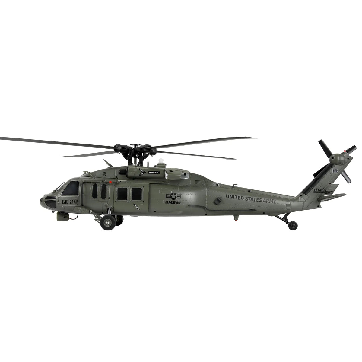 Amewi UH60 Black Hawk Marine CP Helikopter 6G/3D 25367 im Maßstab 1:47 Helikopter RTF – Seitenansicht