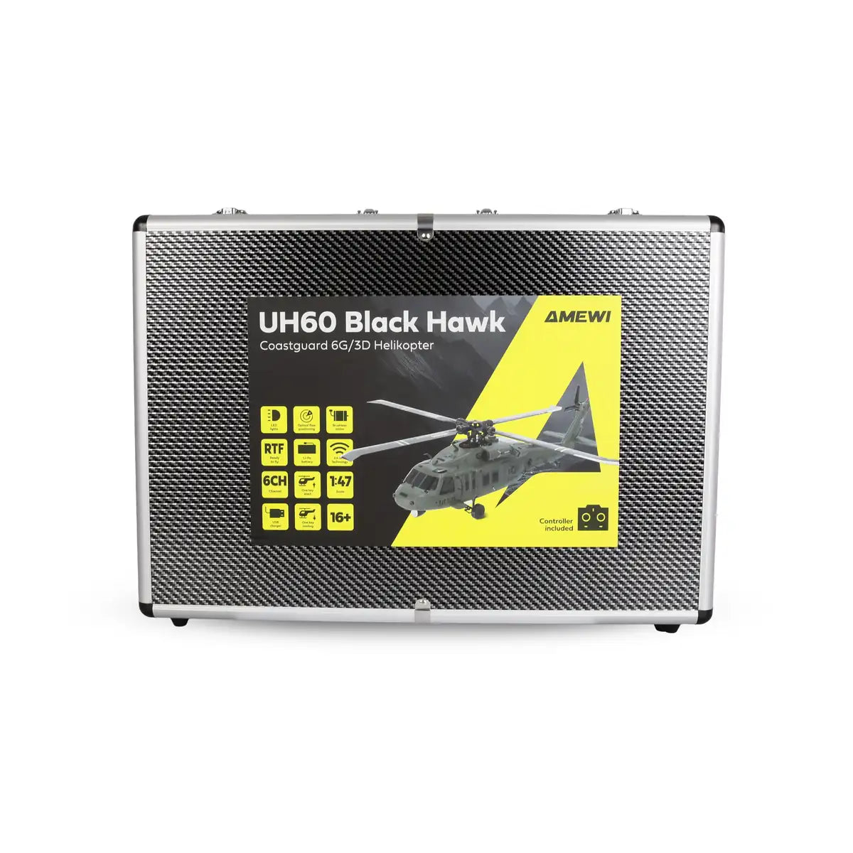 Amewi UH60 Black Hawk Marine CP Helikopter 6G/3D 25367 im Maßstab 1:47 Helikopter RTF – Verpackung