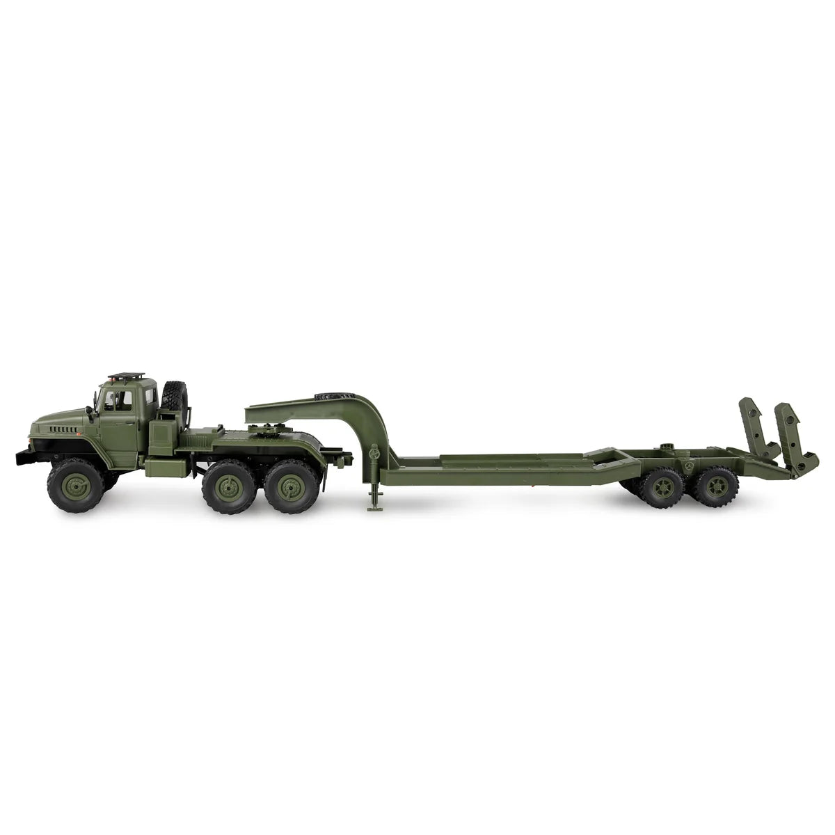 Amewi Ural B36 Militär LKW 6WD mit Tieflader 22671 im Maßstab 1:16 Baumaschine RTR – Seitenansicht