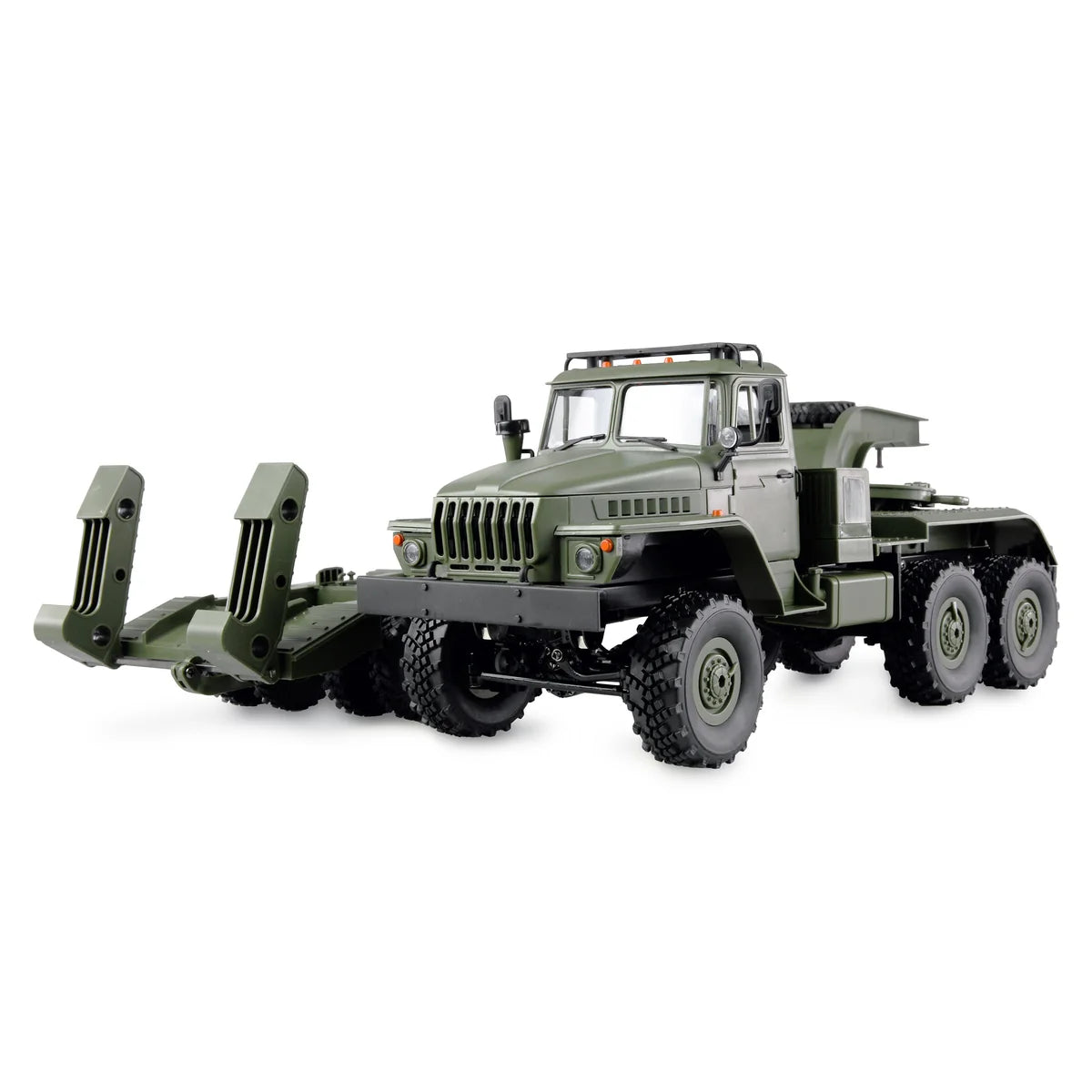 Amewi Ural B36 Militär LKW 6WD mit Tieflader 22671 im Maßstab 1:16 Baumaschine RTR – Seitenansicht
