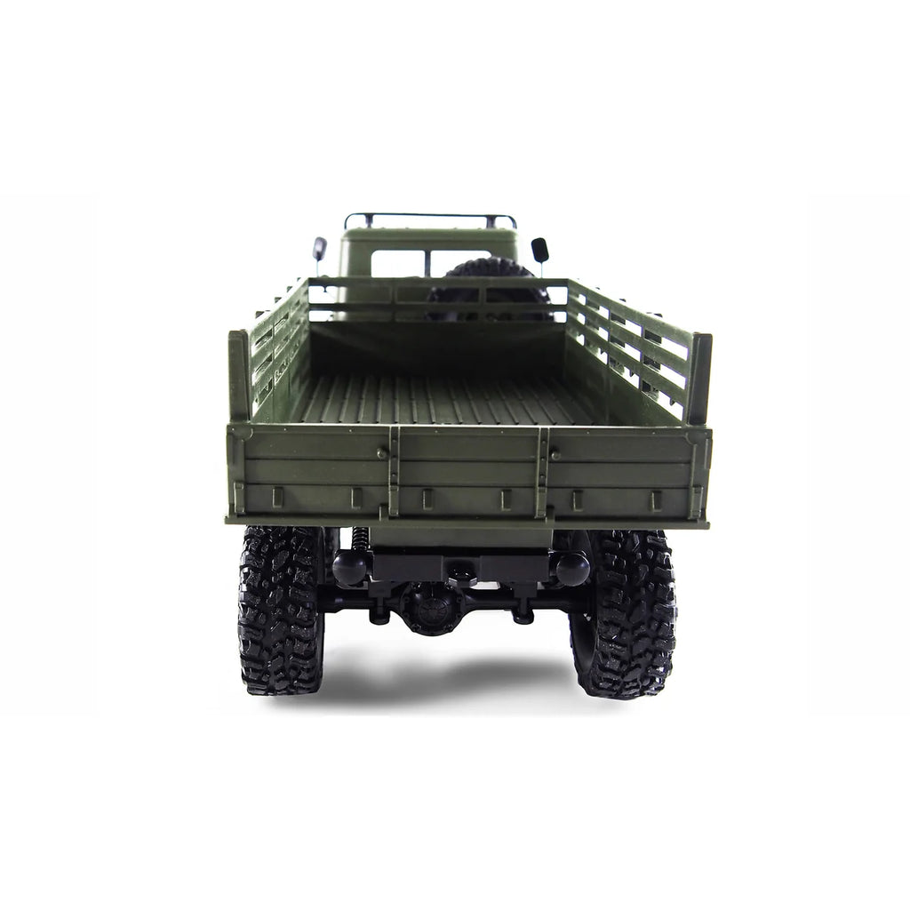 Amewi Ural Truck 6WD 22509 im Maßstab 1:16 Truck RTR – Rückansicht mit Ladefläche, Gitter und Reifen