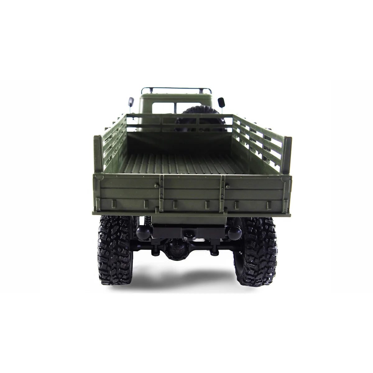 Amewi Ural Truck 6WD 22509 im Maßstab 1:16 Truck RTR – Rückansicht mit Ladefläche, Gitter und Reifen