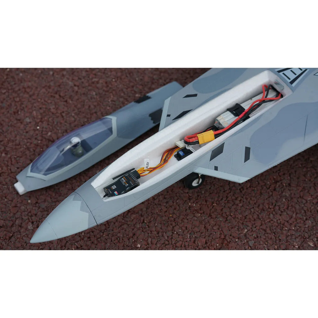 Amewi XFly F-22 Raptor Jet Twin 40mm EDF 24145 Flugzeug PNP – Draufsicht