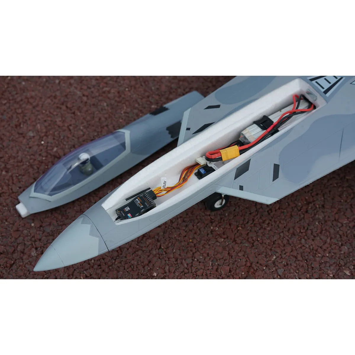Amewi XFly F-22 Raptor Jet Twin 40mm EDF 24145 Flugzeug PNP – Draufsicht