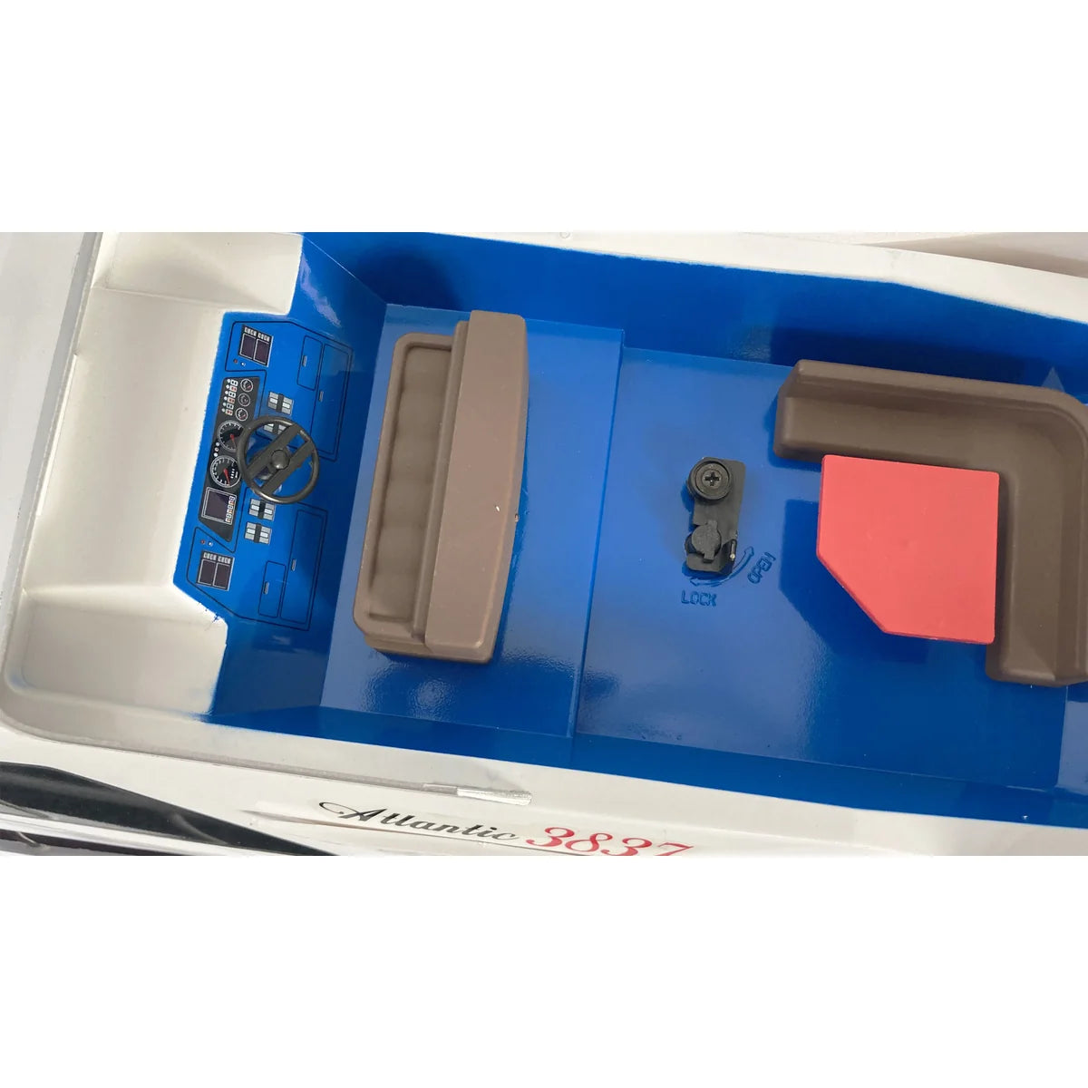 Amewi Yacht Atlantic 730mm 26005 Yacht RTR – Lieferumfang und Zubehör Lieferumfang in blauem Behälter ausgelegt