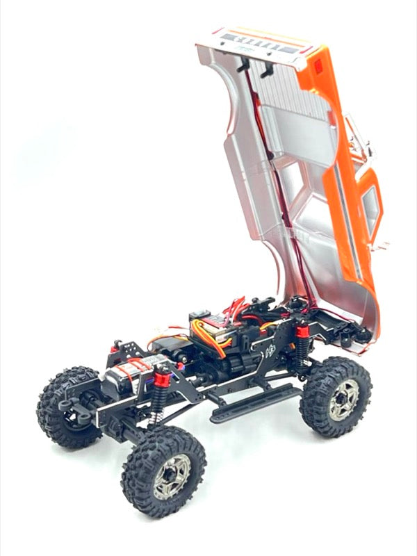 Hobby Plus CR18P EVO-V2 Convoy Crawler 1:18 4WD RTR Orange HBP1810504-OR – Karosserie aufgeklappt