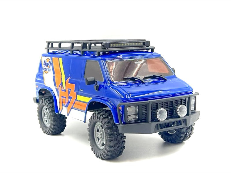 Hobby Plus CR18P EVO-V2 Rock Van Crawler 1:18 4WD RTR Blau HBP1810503-BL – Schrägansicht vorne