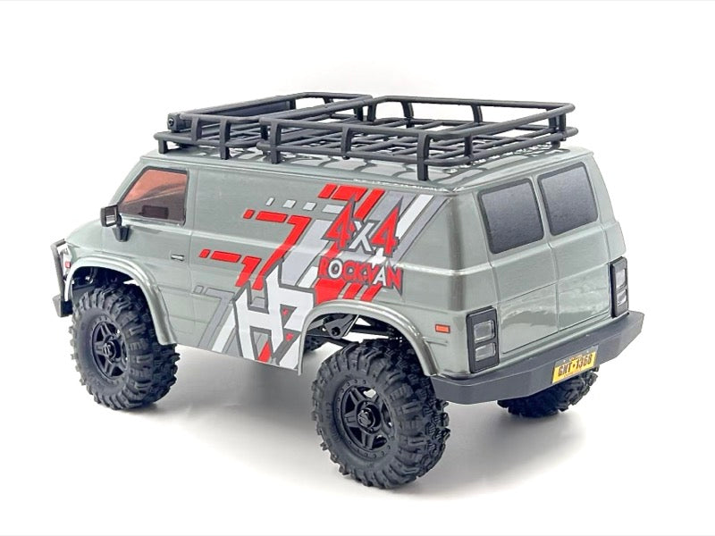 Hobby Plus CR18P EVO-V2 Rock Van Crawler 1:18 4WD RTR Grau HBP1810503-GY – Schrägansicht hinten