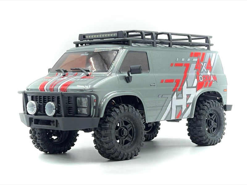 Hobby Plus CR18P EVO-V2 Rock Van Crawler 1:18 4WD RTR Grau HBP1810503-GY – Schrägansicht vorne