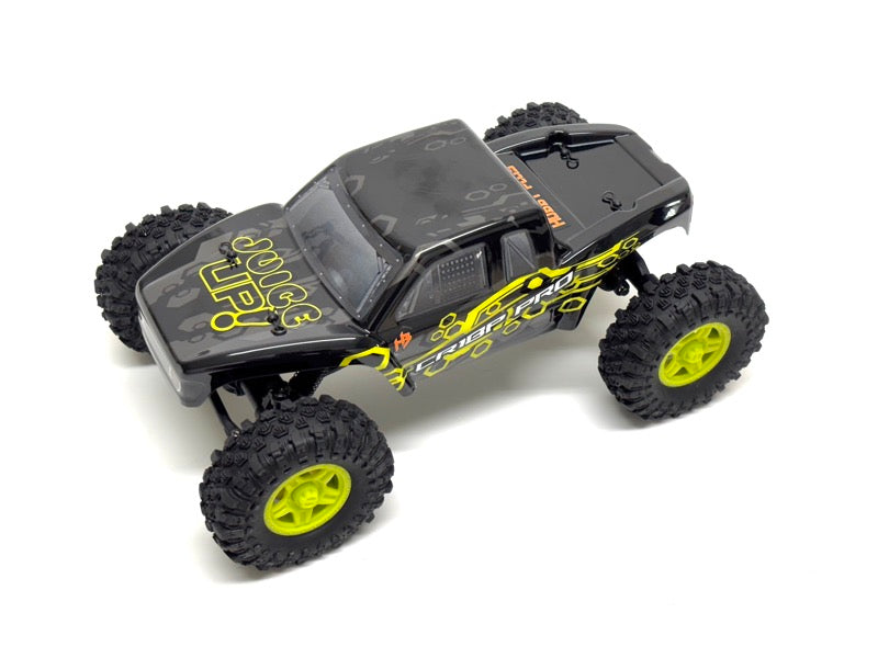 Hobby Plus CR18P PRO Juice Up Brushless Crawler 1:18 4WD RTR Gelb HBP1810360-JUYW – Schrägansicht hinten