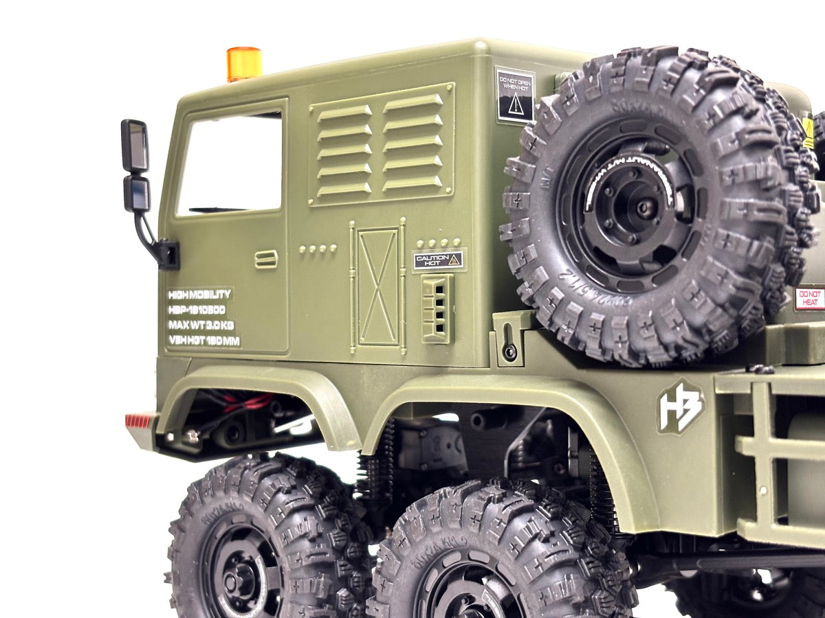 Hobby Plus CR18P Terranaut 8x8 AWS Crawler 1:18 RTR Grau HBP1810800-GY – Front mit Ersatzrad