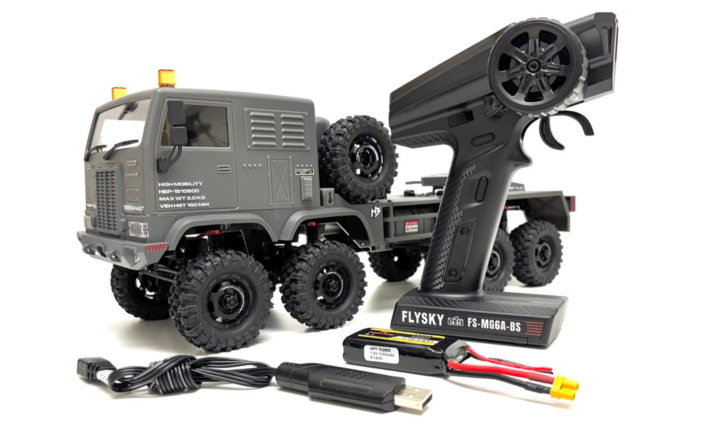 Hobby Plus CR18P Terranaut 8x8 AWS Crawler 1:18 RTR Grau HBP1810800-GY – Lieferumfang mit Fernsteuerung