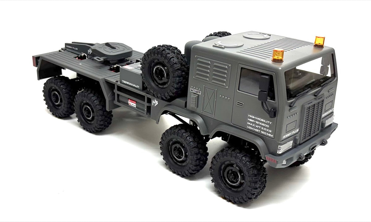 Hobby Plus CR18P Terranaut 8x8 AWS Crawler 1:18 RTR Grau HBP1810800-GY – Schrägansicht vorne