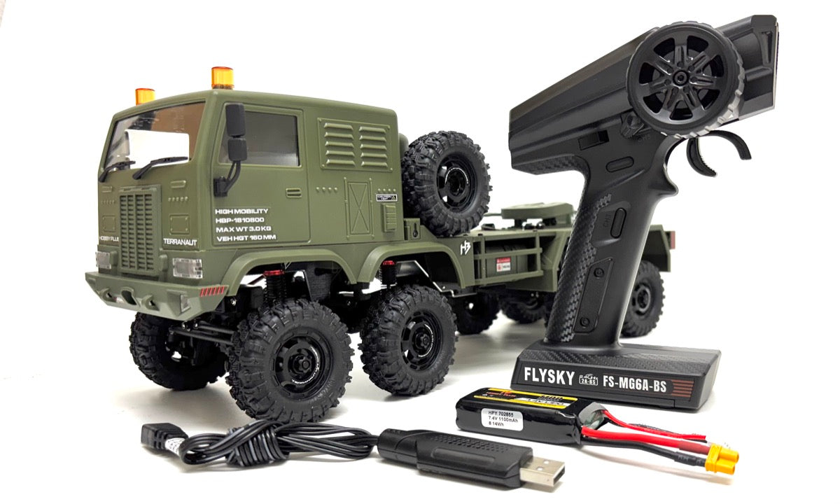 Hobby Plus CR18P Terranaut 8x8 AWS Crawler 1:18 RTR Grün HBP1810800-GN – Lieferumfang mit Fernsteuerung