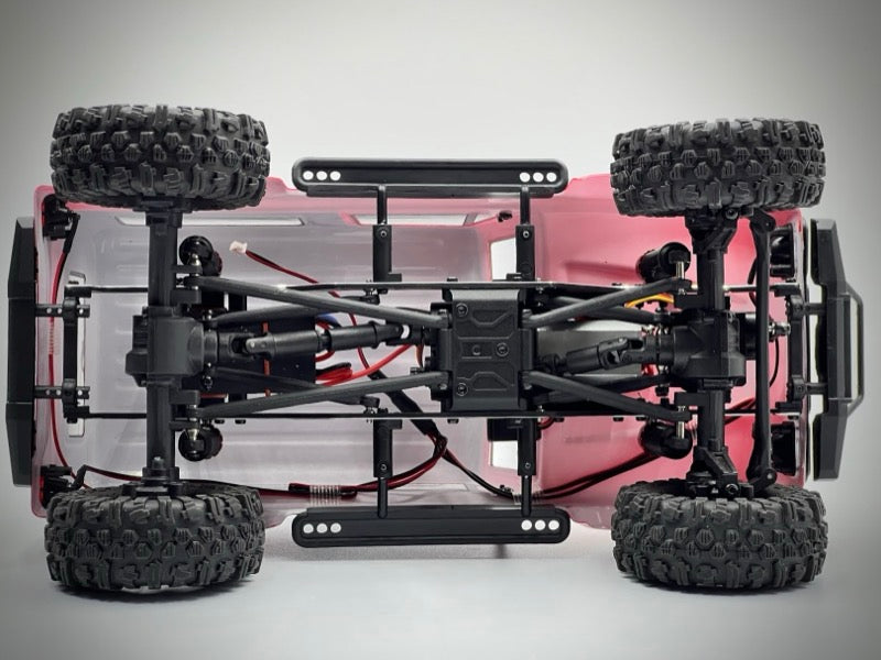 Hobby Plus CR18P V3 Rushmore Brushless Crawler 1:18 4WD RTR – Chassis-Unterseite mit Portalachsen
