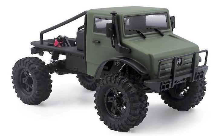 Hobby Plus CR18P V3 T-Hunter Brushless Crawler 1:18 4WD RTR Grün HBP1810418-V3 – Schrägansicht vorne