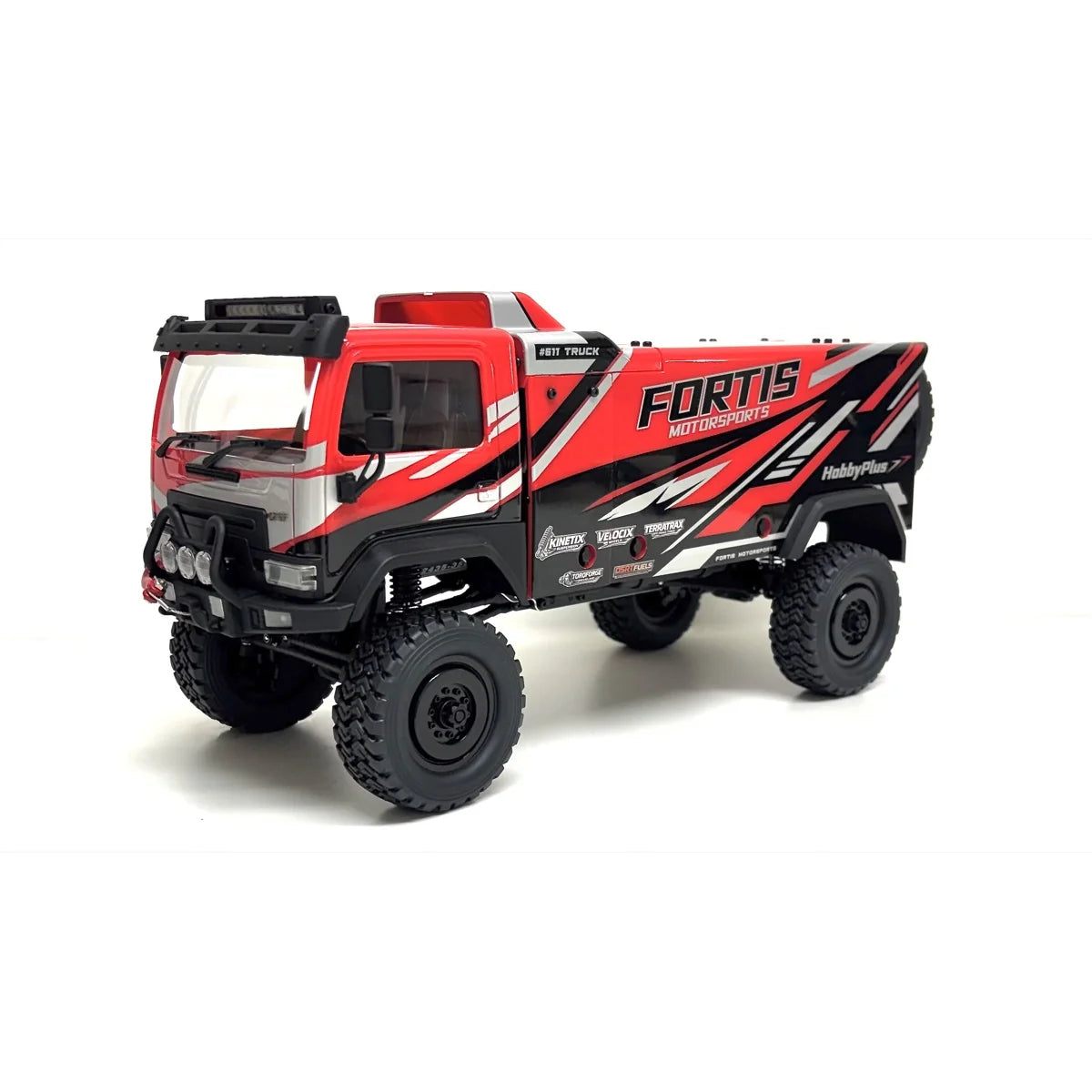 Hobby Plus DKR-4 Fortis brushless Rally Truck 4WD Rot HBP1810820-RD im Maßstab 1:18 Rally RTR – Seitenansicht