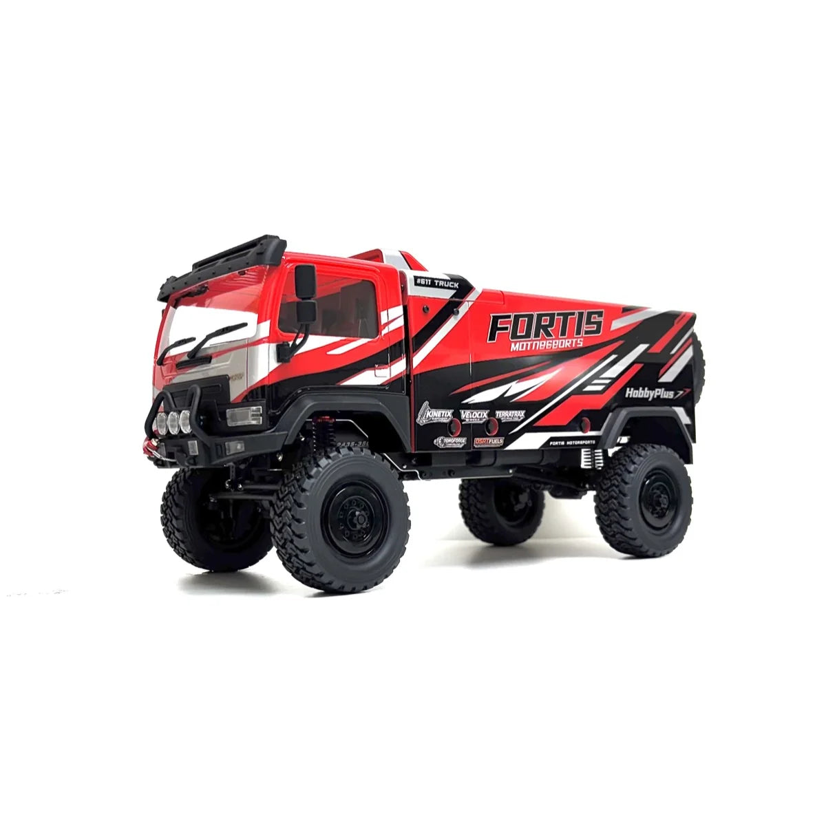 Hobby Plus DKR-4 Fortis Rally Truck 4WD Rot HBP1810810-RD im Maßstab 1:18 Rally RTR – Seitenansicht