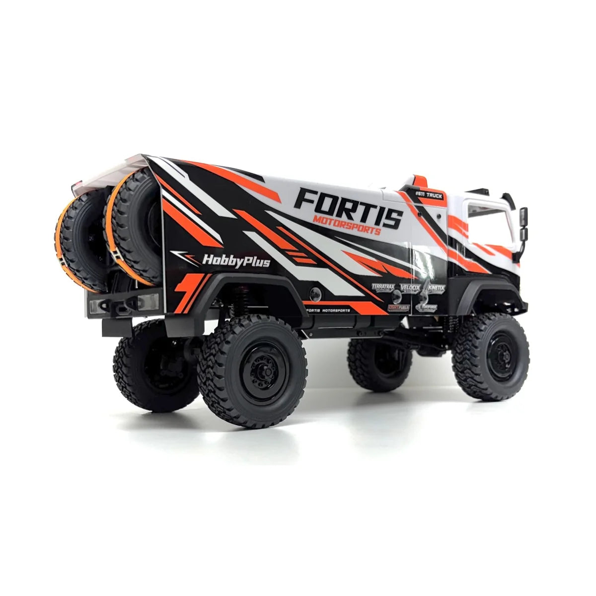 Hobby Plus DKR-4 Fortis Rally Truck 4WD Weiß HBP1810810-WH im Maßstab 1:18 Rally RTR – Seitenansicht