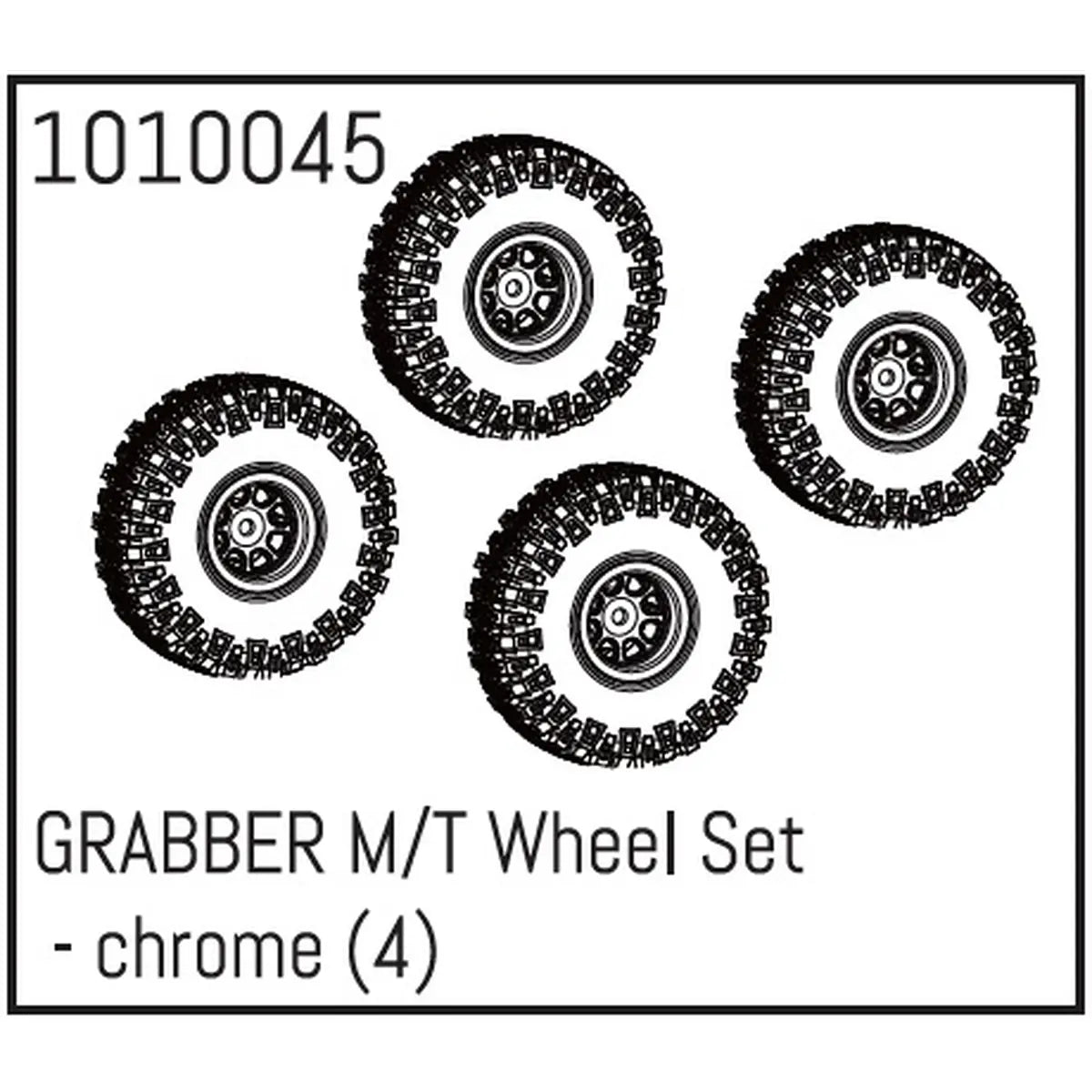 Hobby Plus GRABBER M/T Wheel Set - (4) Chrom HBP240067