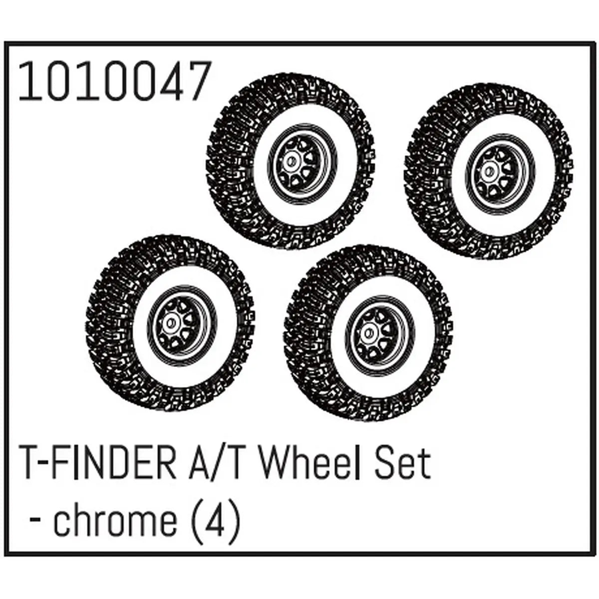 Hobby Plus HobbyPlus T-FINDER A/T Räderset - chrom (4) für 1:18 Crawler HBP240068