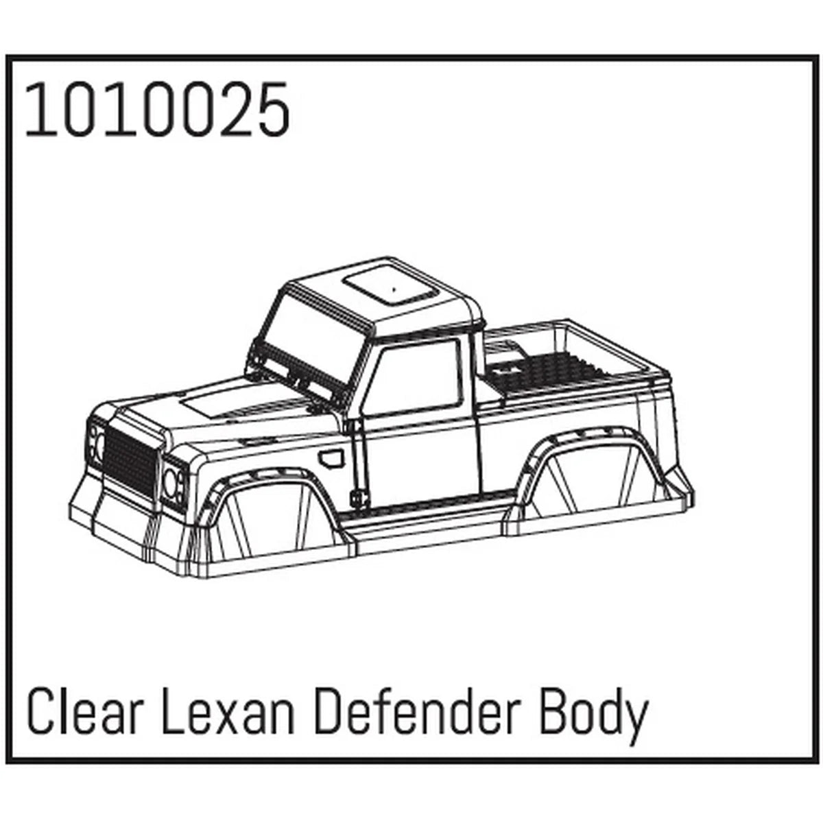 Hobby Plus HobbyPlus Transparent Lexan Defender Karosserie für 1:24 Crawler HBP240129