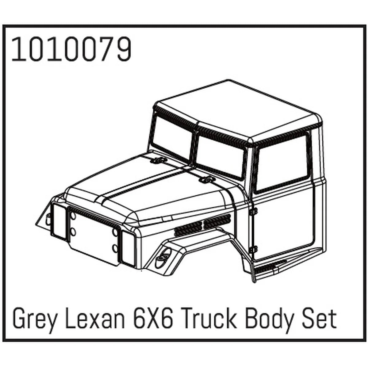 Hobby Plus HobbyPlus Grau Lexan 6X6 Truck Karosserie Set für CR18P Arktos 6x6 HBP240167