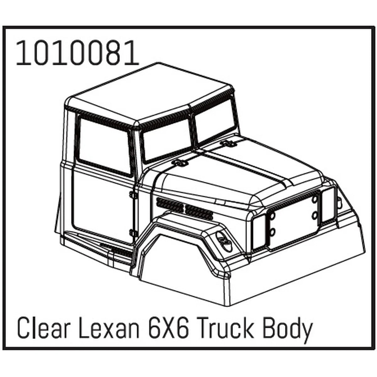 Hobby Plus HobbyPlus Transparent Lexan 6X6 Truck Karosserie für CR18P Arktos 6x6 HBP240170