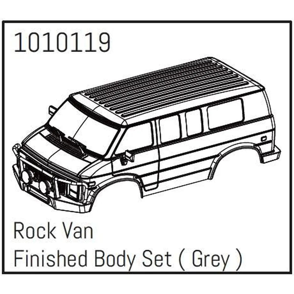 Hobby Plus Rock Van PC Body Set - PRO Crawler 1:18 Grau HBP240181