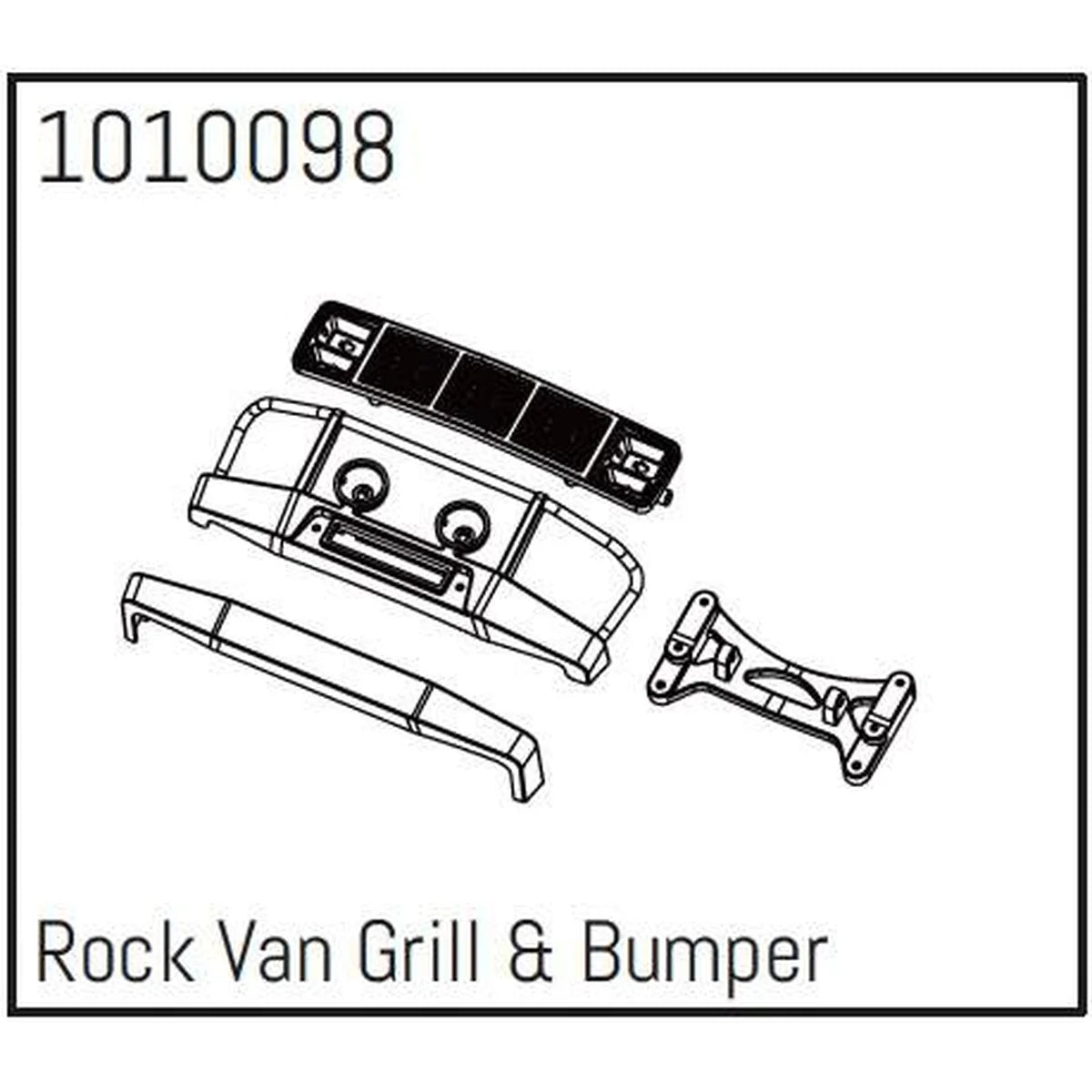 Hobby Plus HobbyPlus Rock Van Kühlergrill & Stoßfänger für CR18P PRO Crawler 1:18 HBP240232