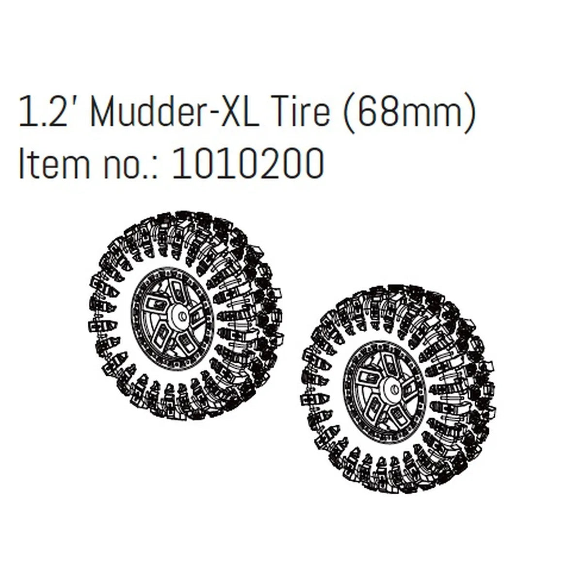 Hobby Plus HobbyPlus 1.2" Räderset "Mudder-XL" 68mm (4) für CR18P PRO/EVO HBP240370