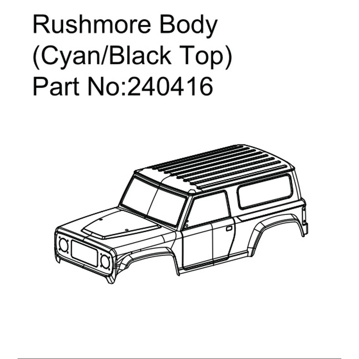 Hobby Plus HobbyPlus Rushmore Karosserie (Cyan/schwarz) für CR18P PRO/EVO HBP240416