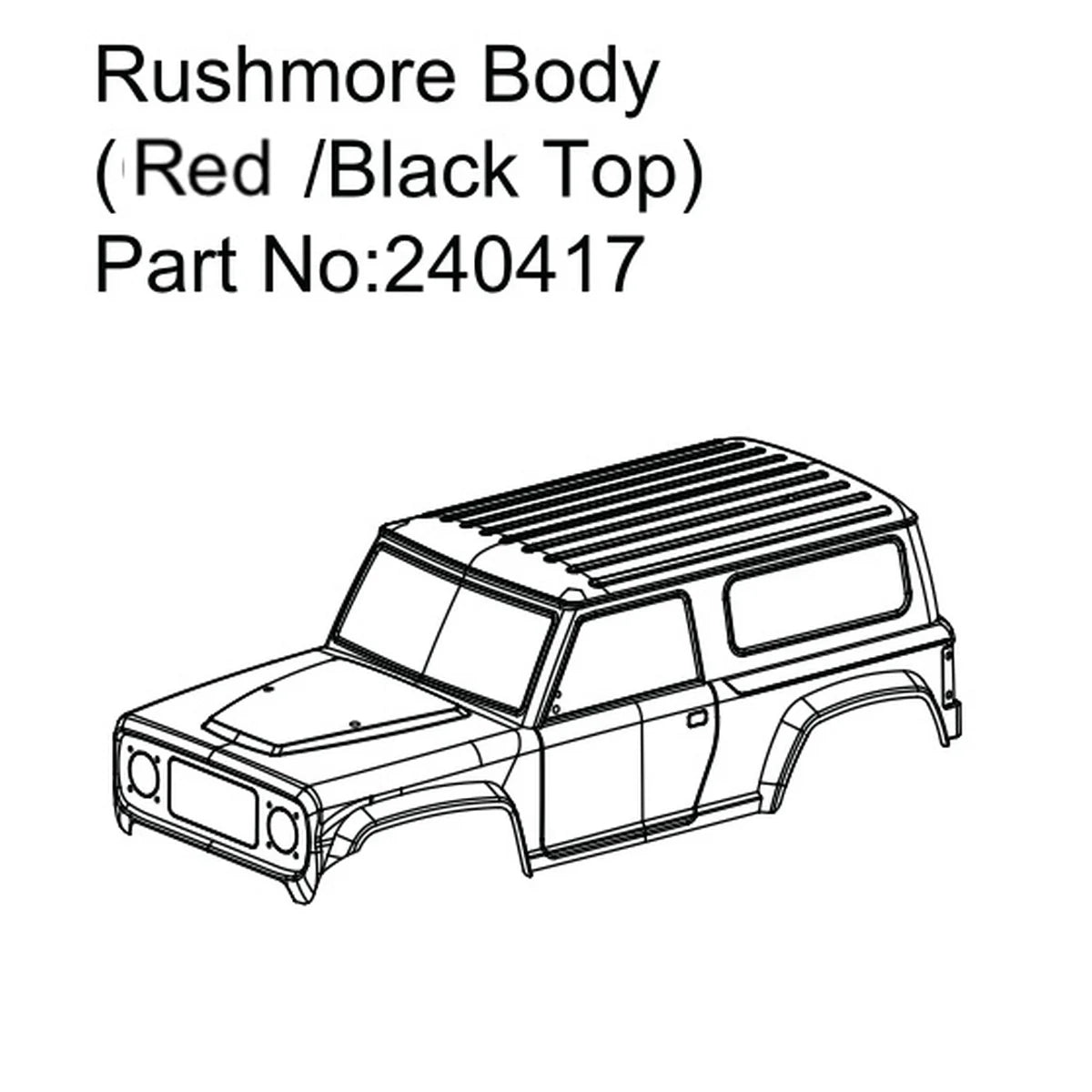 Hobby Plus HobbyPlus Rushmore Karosserie (rot/schwarz) für CR18P PRO/EVO HBP240417