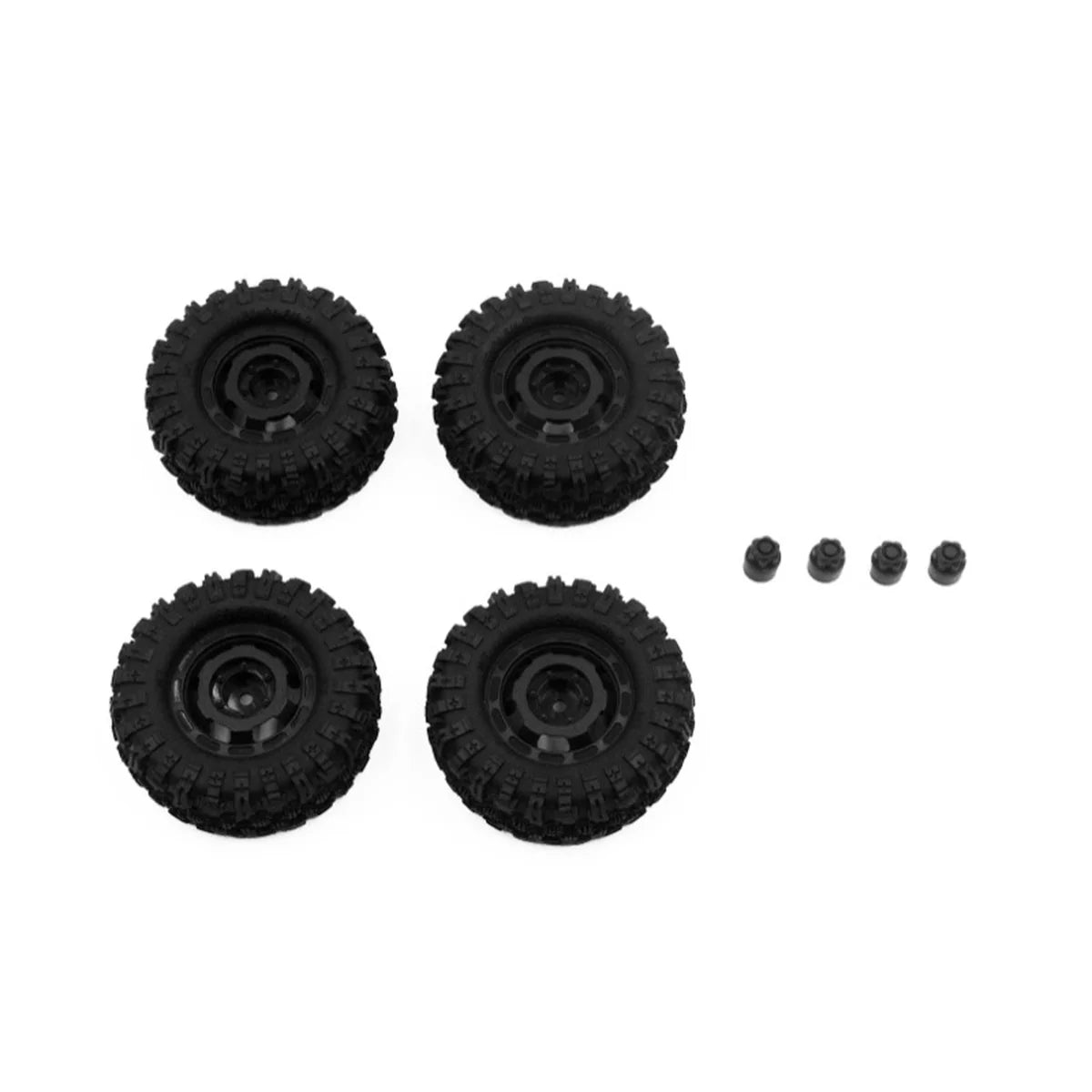 Hobby Plus CR-18P Truck Wheel/ Tire Set Schwarz HBP240443