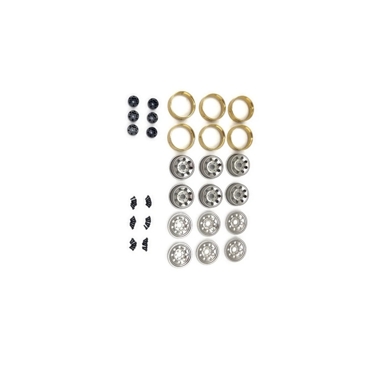 Hobby Plus CR-18P 6X6 1.2 Steelie Bead Lock Wheel Silber HBP240479