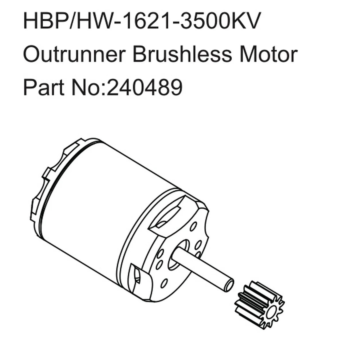 Hobby Plus HobbyPlus HBP/HW-1621-3500KV Outrunner Brushless Motor für CR18P PRO/EVO HBP240489