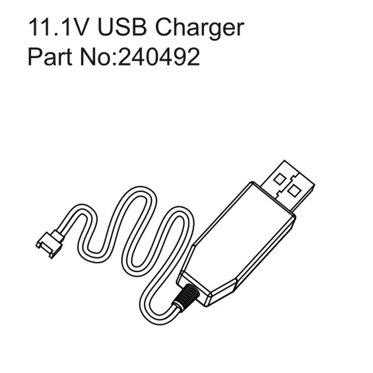 Hobby Plus HobbyPlus 11,1V USB-Ladegerät für 1:18 Mini Crawler CR18P PRO Juice Up HBP240492