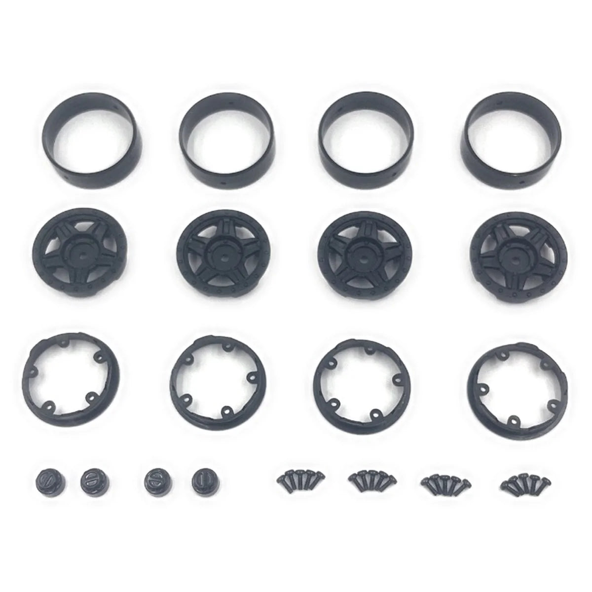 Hobby Plus Deep Star Bead Lock Wheel ( 1.2 ) Schwarz HBP240500