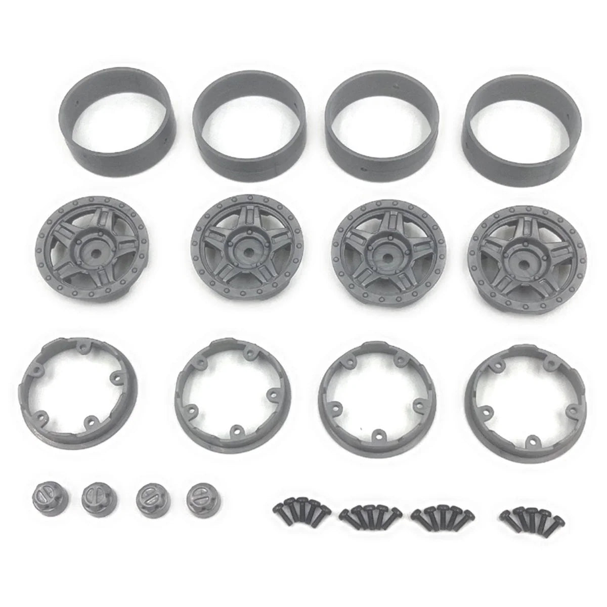 Hobby Plus Deep Star Bead Lock Wheel ( 1.2 ) Grau HBP240501